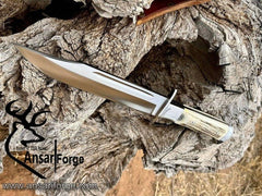 D2 high grade mirror polish hunting Bowie knife