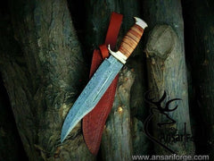 Handmade Damascus steel Bowie knife