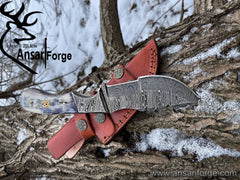 Handmade Hunting Bushcraft Tracker Knife Forged Damascus Steel Survival EDC 12''
