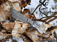 Handmade Hunting Bushcraft Tracker Knife Forged Damascus Steel Survival EDC 12''