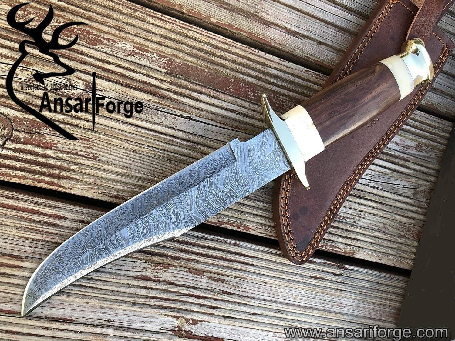 Damascus steel handmade beautiful hunting Bowie knife