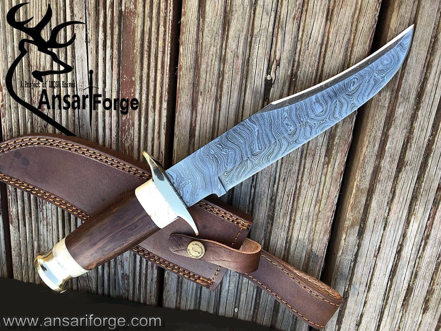 Damascus steel handmade beautiful hunting Bowie knife