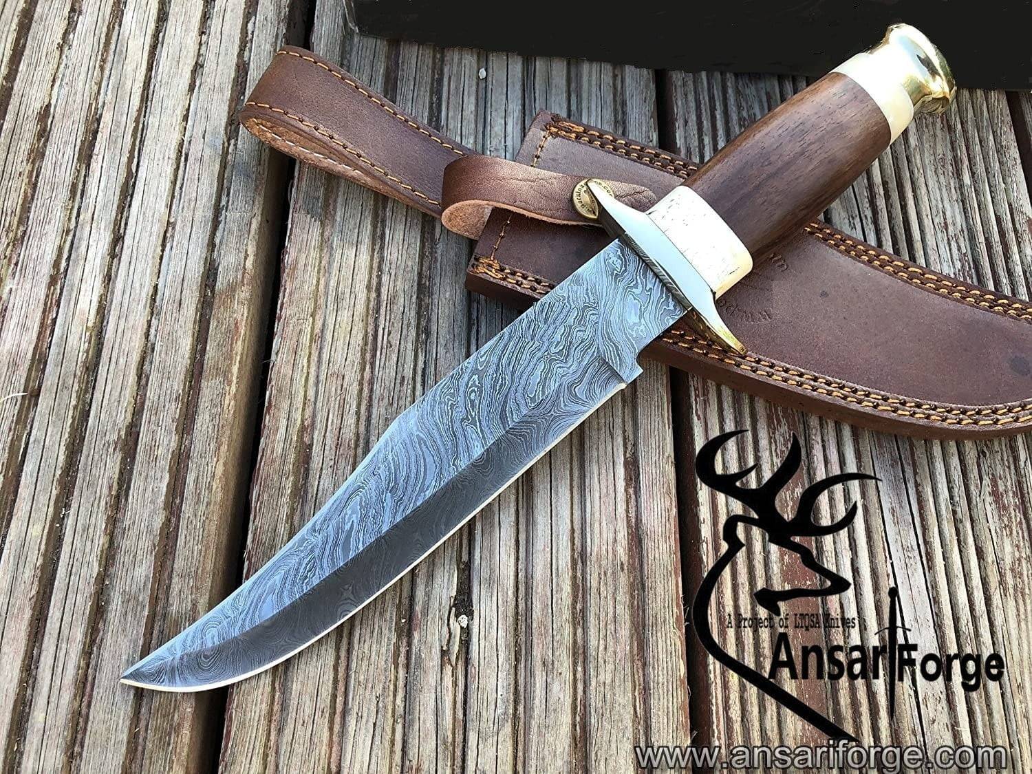 Damascus steel handmade beautiful hunting Bowie knife