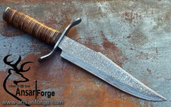 Damascus steel handmade Bowie 13 inches long