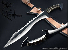 Carbon steel forged handmade Hunting knife Machete Bowie survival tactical knife