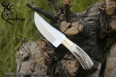 D2 tool steel handmade mirror polish skinner Stag antler handle birthday gift for him