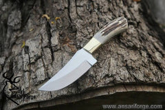 D2 tool steel handmade mirror polish skinner Stag antler handle birthday gift for him