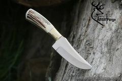 D2 tool steel handmade mirror polish skinner Stag antler handle birthday gift for him
