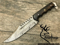 Damascus steel custom handmade Bowie knife