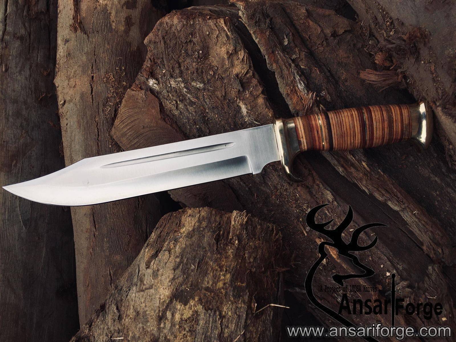Crocodile Dundee Knife slicing through tough material.