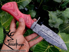 Damascus steel handmade hunting knife