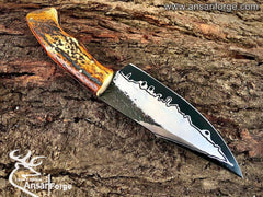 Custom made 1095 core san mai hunting knife