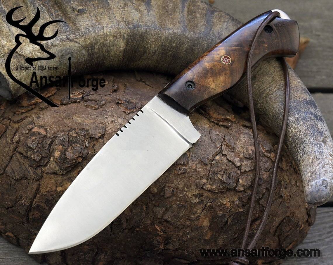 D2 tool steel handmade hunting knife skinner
