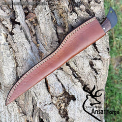 Black coated handmade fillet knife