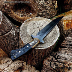 D2 handmade tactical hunter sheep horn handle with sheath
