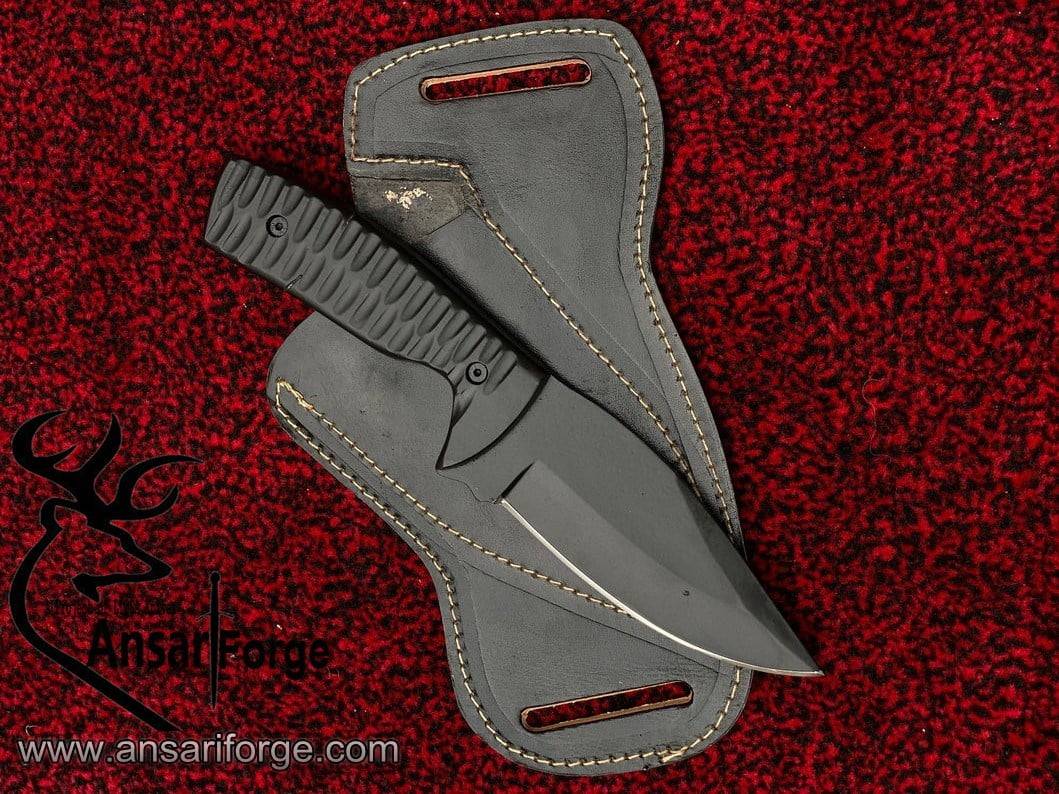 D2 tool steel black coated beautiful hunting skinner knife