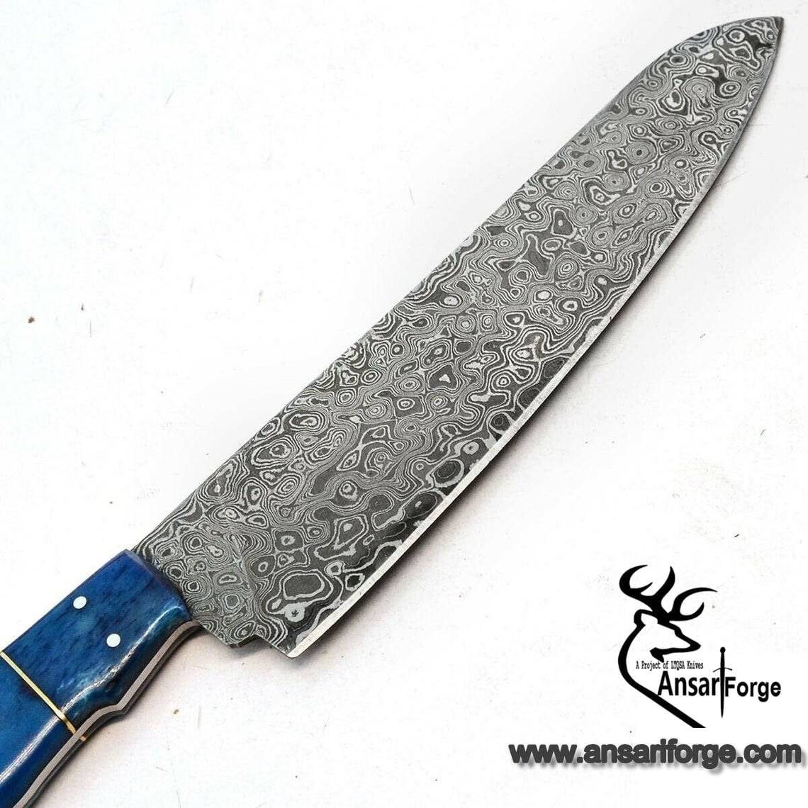Damascus steel handmade Kitchen knife Chef knife bone handle