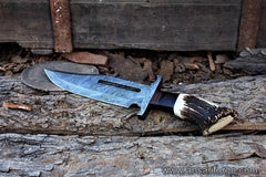 Damascus steel beautiful handmade hunting Bowie Knife