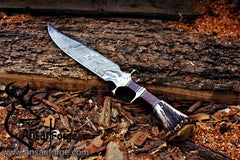 Damascus forged hunting knife, Sub Hilt Bowie knife, Stag crown, Viking Knife, Gifts for men, Viking