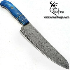 Damascus steel handmade Kitchen knife Chef knife bone handle