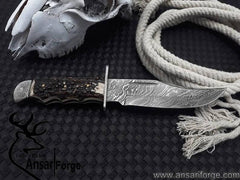 Damascus steel Bowie knife handmade hunting Bowie Christmas present
