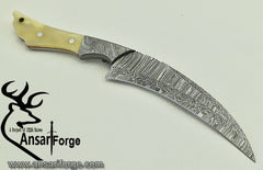 Damascus steel handmade hunting knife camel Bone handle
