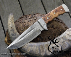 Hunting Knife, Skinning Knife, Damascus Knife, Damascus steel blade 10" Custom Olive wood handle full tang