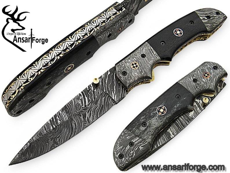 Damascus steel folding knife Pocket knife EDC