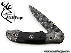 Damascus steel folding knife Pocket knife EDC