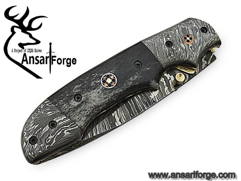 Damascus steel folding knife Pocket knife EDC