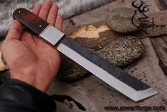 Custom handmade Rail Road high carbon steel tanto fixed blade hunting knife