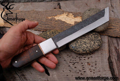 Custom handmade Rail Road high carbon steel tanto fixed blade hunting knife