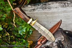 Damascus steel handmade hunting knife skinner
