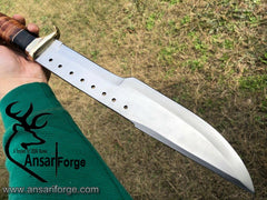 D2 steel mirror polished Crocodile Dunde Blood Grooved hunting Tracker Bowie