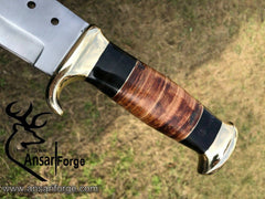 D2 steel mirror polished Crocodile Dunde Blood Grooved hunting Tracker Bowie