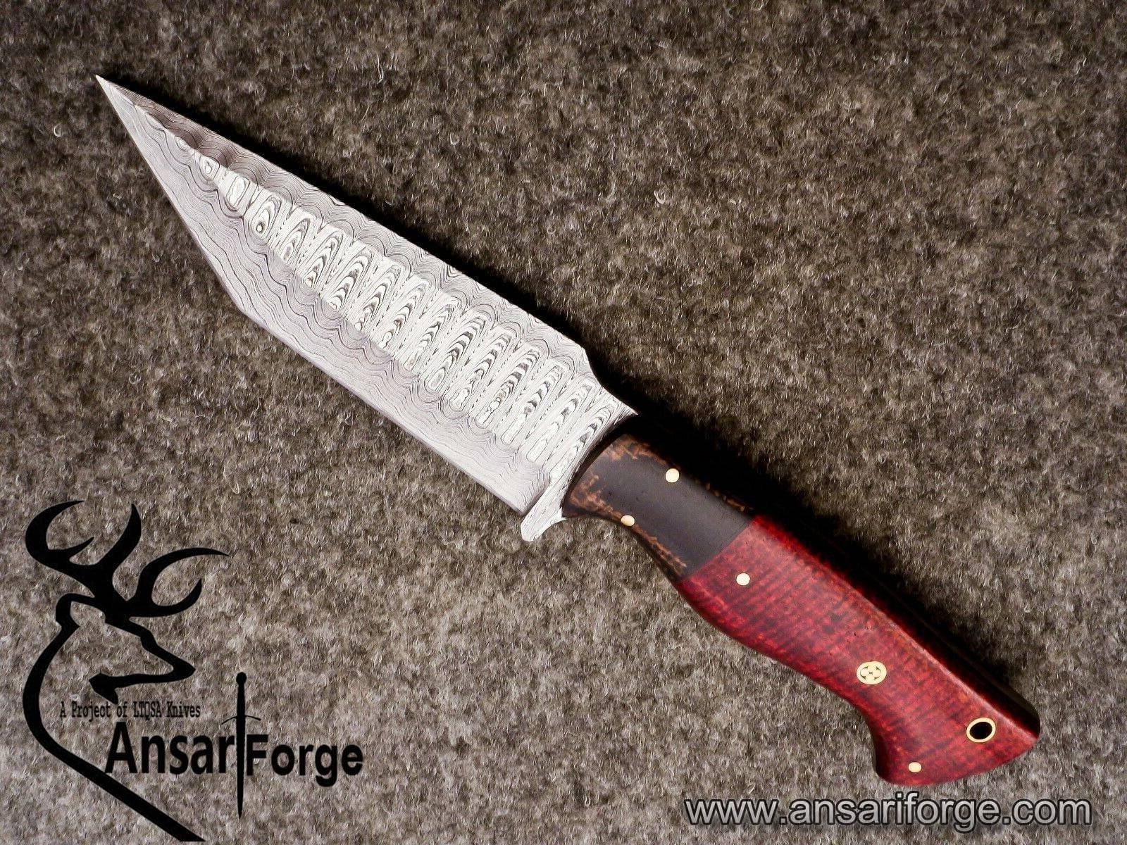 Damascus steel tanto blade hunting knife
