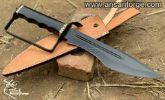 Custom Made 1095 steel D guard Bowie Knife Prototype