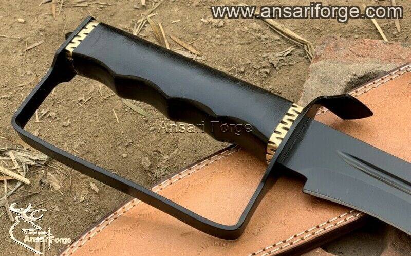 Custom Made 1095 steel D guard Bowie Knife Prototype
