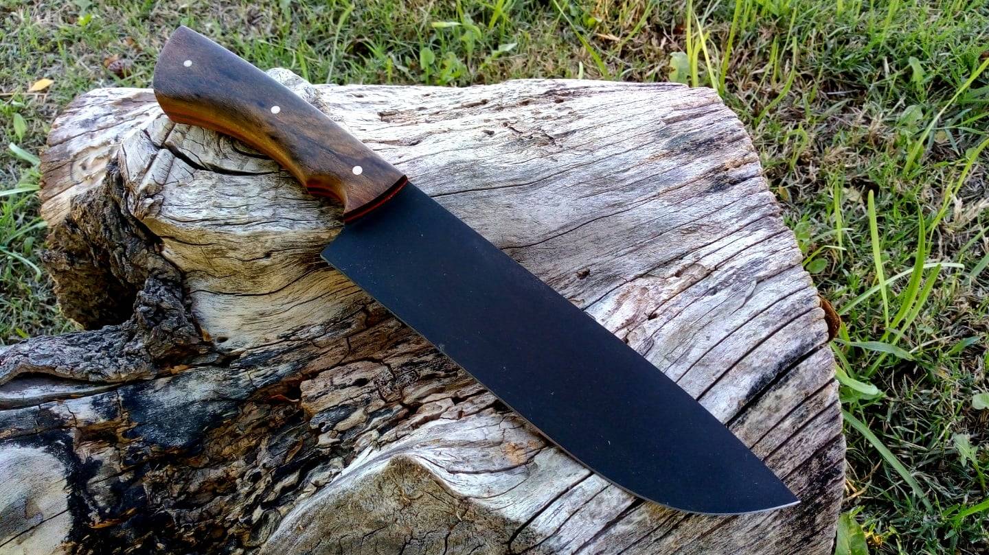 Carbon steel hunting knife Black coated hunting knife