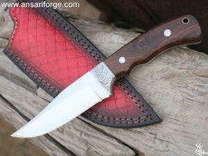 Handmade forged 440c steel engraved bolsters hunting knife with sheath - Awesome gift for men
