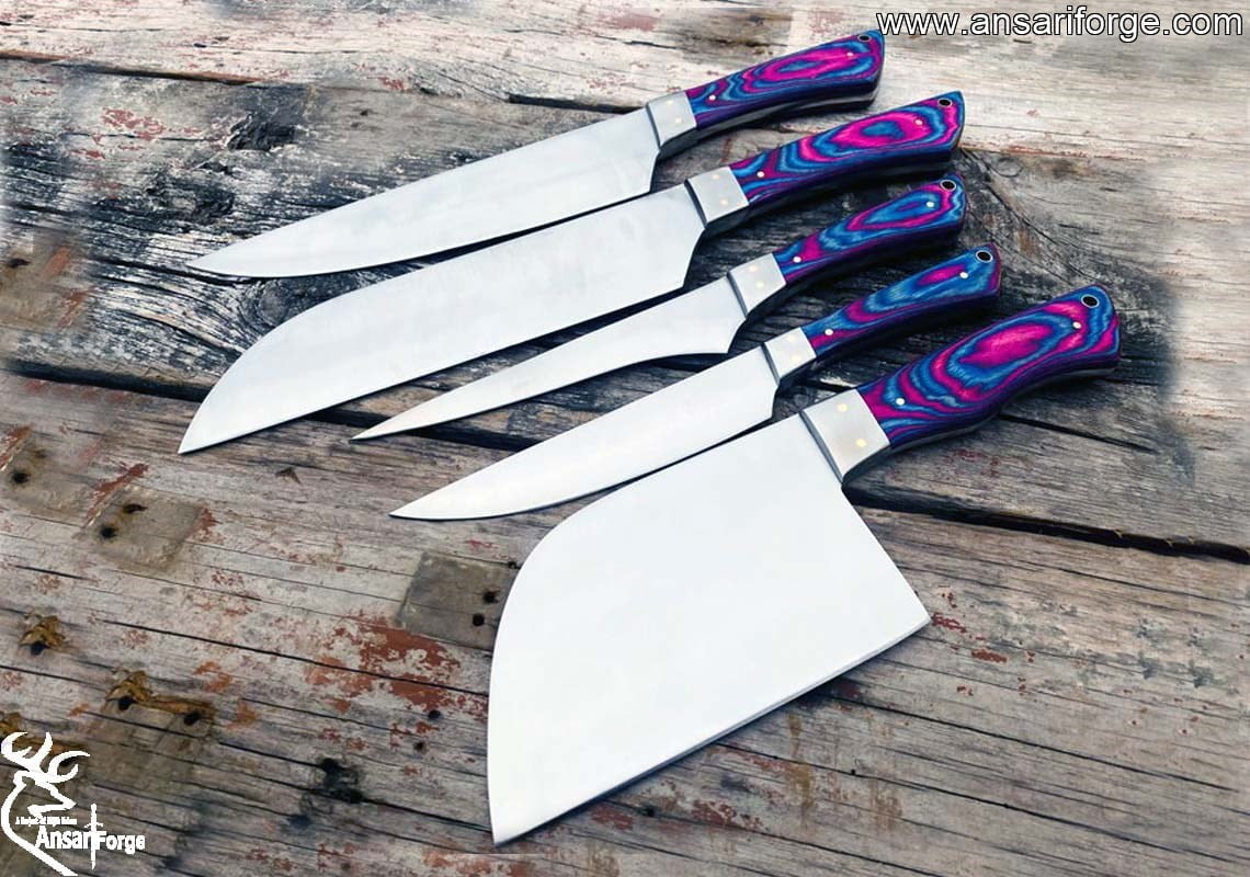 Ansari Forge 5 Piece Chefs Knife Set, Ergonomically Designed