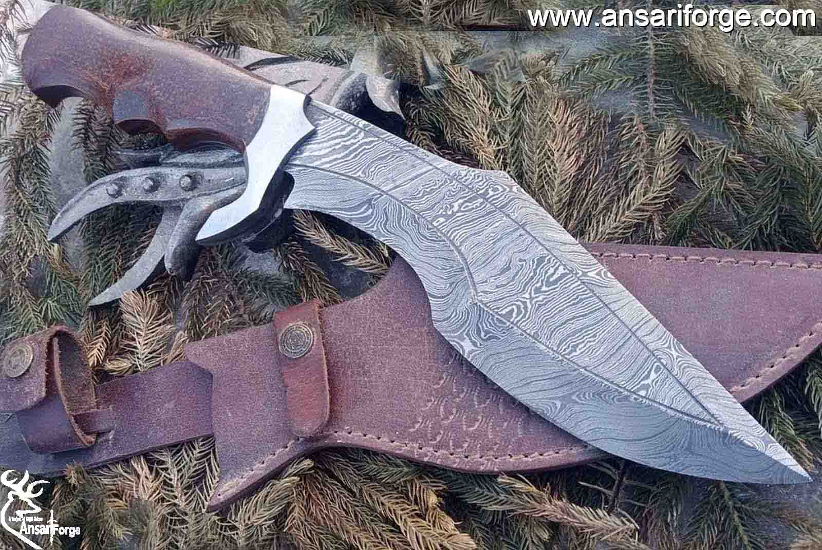 The Ultimate Big Bowie Knife for Sale - 15-Inch Damascus Steel