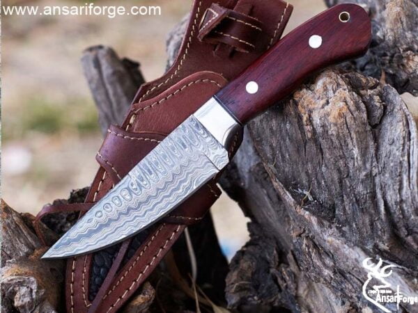 Handmade Damascus Steel Hunting Knife 9.0 " Inches Camping , Bushcraft Knife With Sheath