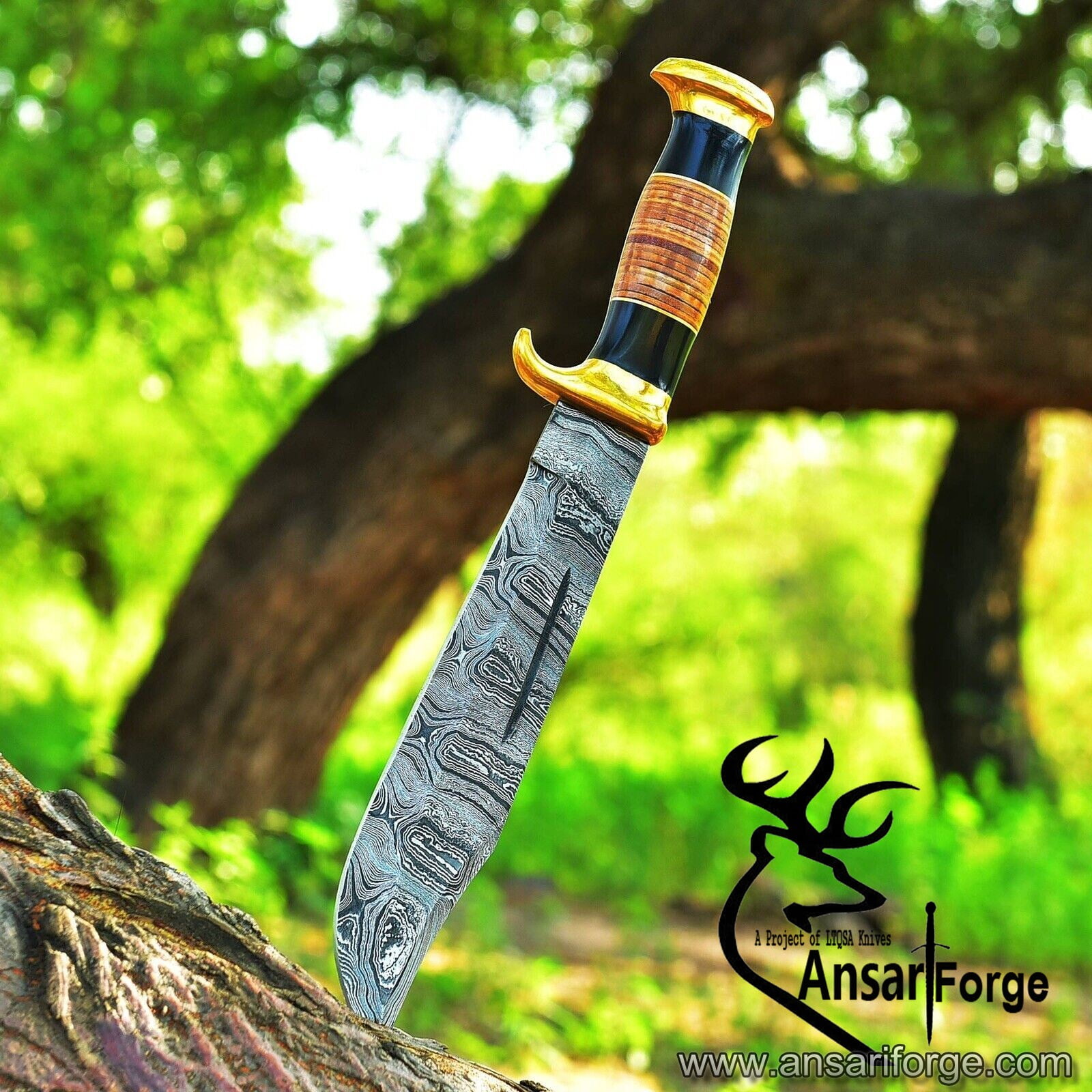 Crocodile Custom handmade steel high quality hunting Bowie knife