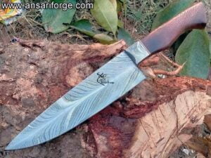 Professional Damascus Chefs Knife, 526-layers Handmade 8" Damascus Chef Knife, Feather Pattern Super Steel Core