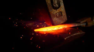 Forging a Damascus knife by ansariforge.com
