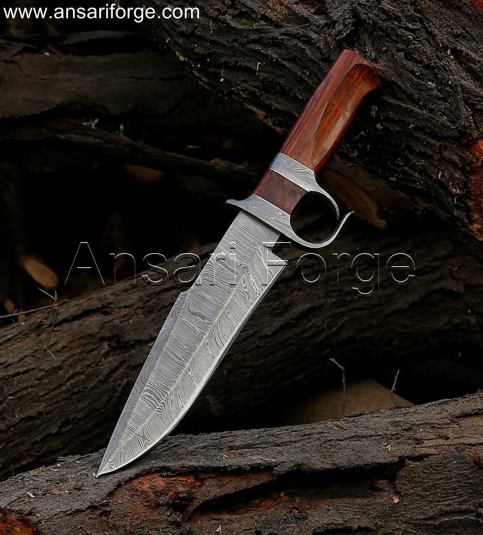 Damascus Bowie Knife 11 Hand-Forged