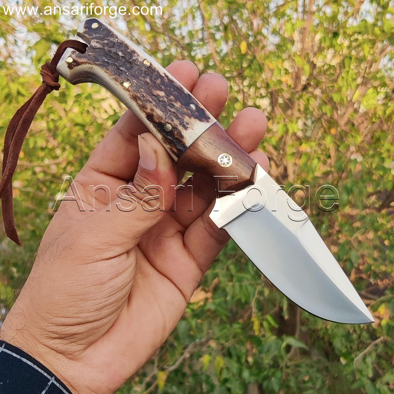 Hand Forged 1095 High Carb319Steel Tracker Knife, Huntnng Knife ,Best Gift For EveryoneaWith Leather shipping Sheath