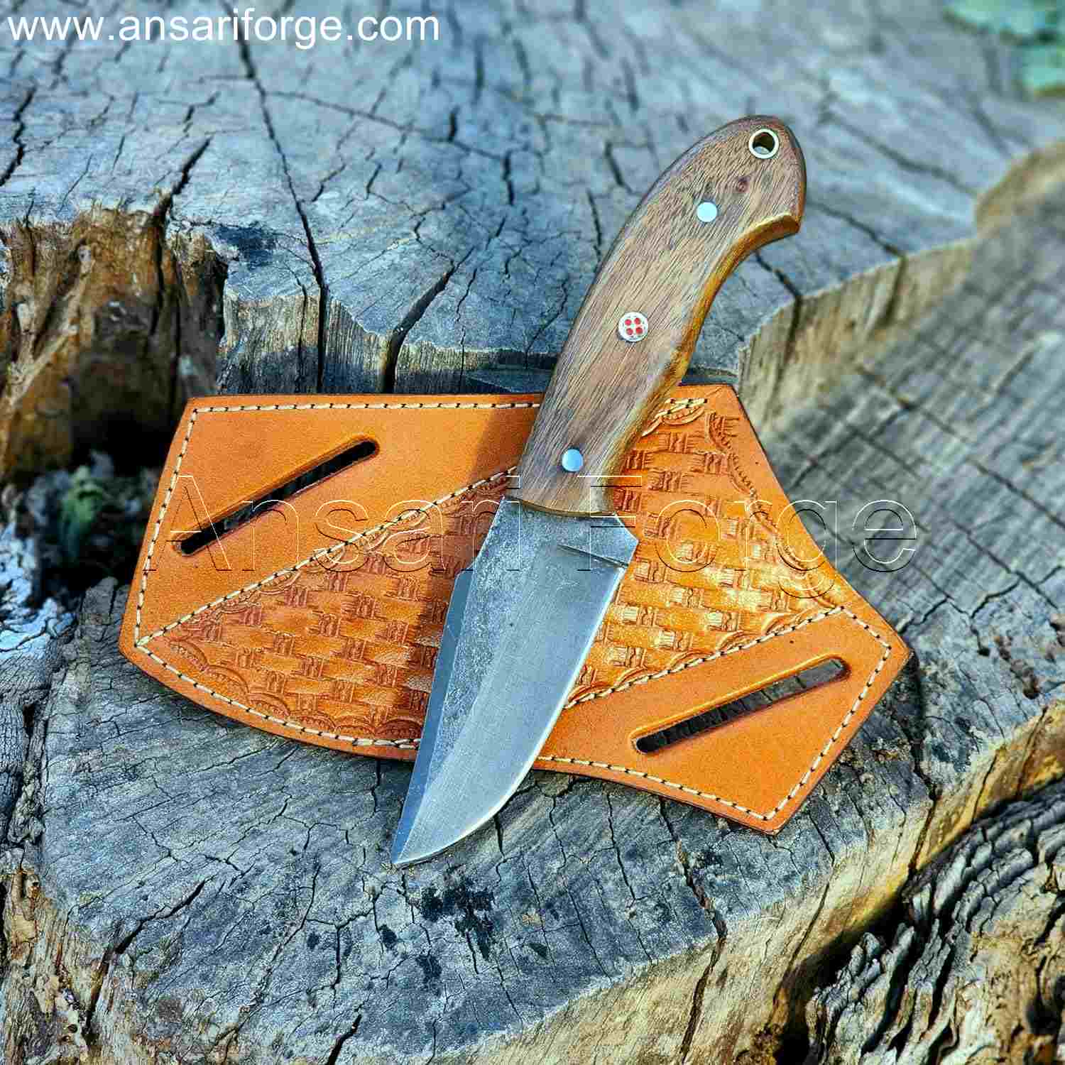 Hand forged knife with custom newest leather sheath